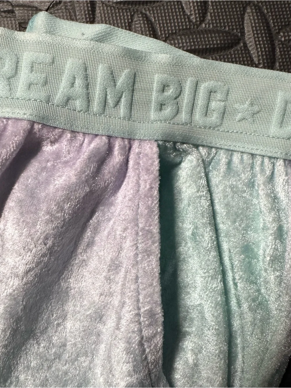 Dream Big Girls Velour Lounge Set Mint Lavender Tank & Joggers Size 10/12
